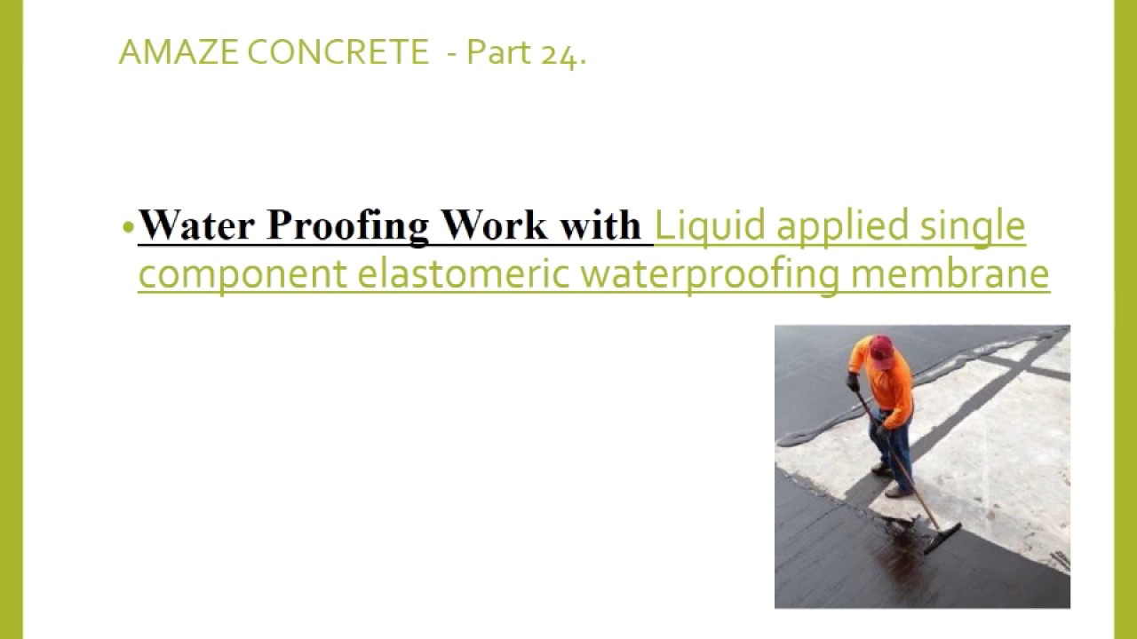 Water proofingliquid applied single component elastomeric membrane