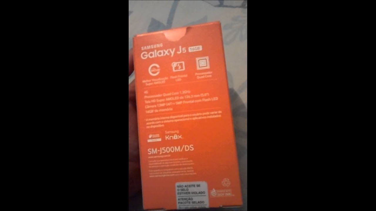 Unboxing do Samsung galaxy j5 (tirando da caixa)