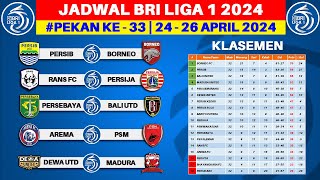 Jadwal Liga 1 2024 Pekan ke 33 - Persib vs Borneo FC - Rans Nusantara vs Persija - BRI Liga 1 2024