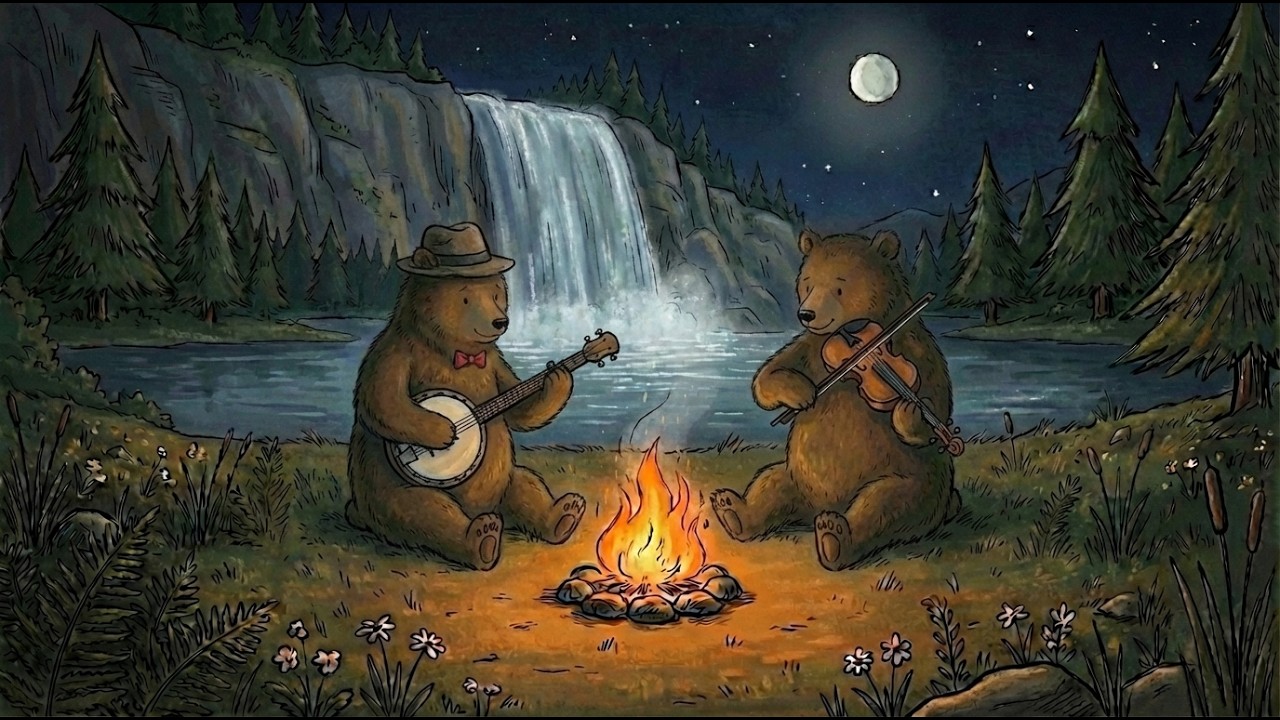 Night Songs by the Fire 🌙 Gentle Acoustic Music for Study & Sleep