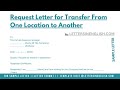 Request Letter For Transfer From One Location To Another