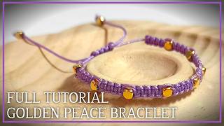 How to Make a Golden Peace Bracelet ✨ | Easy & Elegant DIY Macrame Jewelry Tutorial‎ screenshot 5