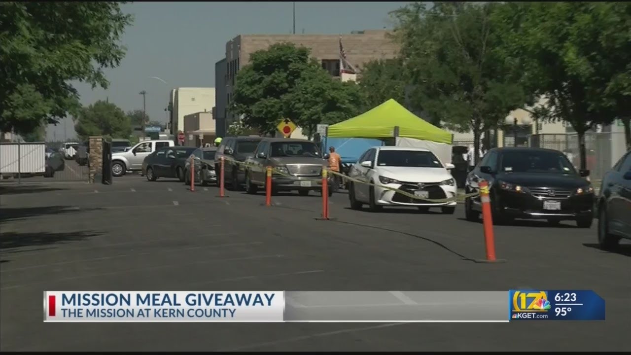 The Mission at Kern County distributes food to families in need - YouTube