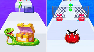 Snake Run VS Slime Merge Run Race Game || Casual Runner Survival Games