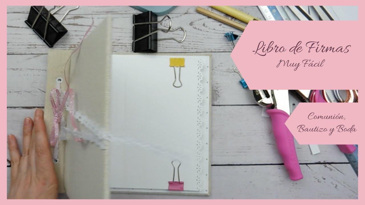 Libro de firmas para Comunión Boda o Bautizo ll Scrap Facil