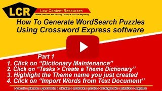 How To Generate WordSearch Puzzles