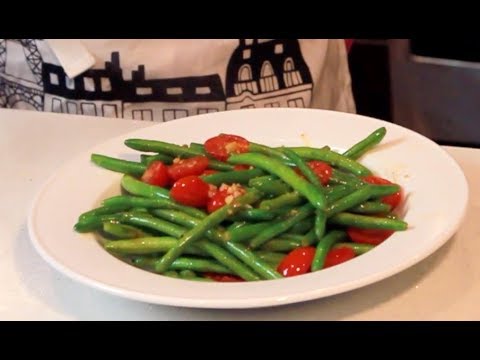 String Beans - Sautéed in Olive Oil with Roasted Garlic and Seasoned Grape Tomatoes
