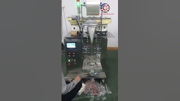 Double bowl hardware screw nail counting vertical bag filling sealing packaging machine running vide
