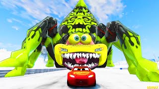 Epic Escape From The Lightning McQueen Eater & Egypt Spider Eater Car | McQueen VS McQueen | Beamng