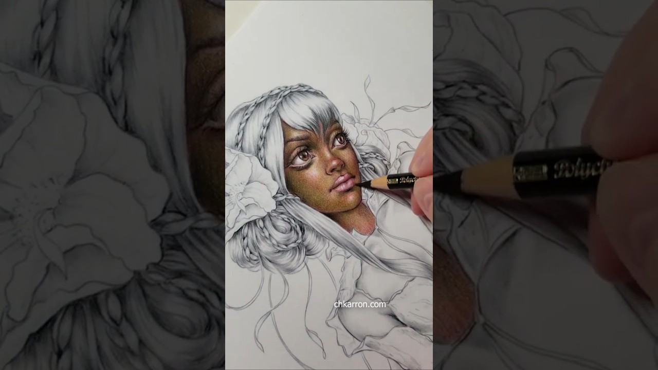 Coloring Darker Skin with 3 Colors + Black Pencil, Christine Karron Fairy & Fantasy 4 