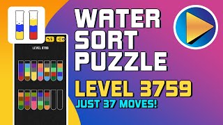 Water Sort Puzzle Level 3759 Walkthrough [37 Moves!]
