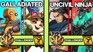NEW PATCH 2XKO ▰ GALLADIATED (Teemo-Blitzcrank) vs UNCIVIL NINJA (Yasuo-Thresh) ▰ 2XKO Pro Replays
