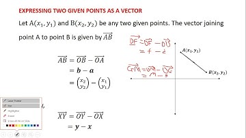 36 Expressing Two Points as a Vector