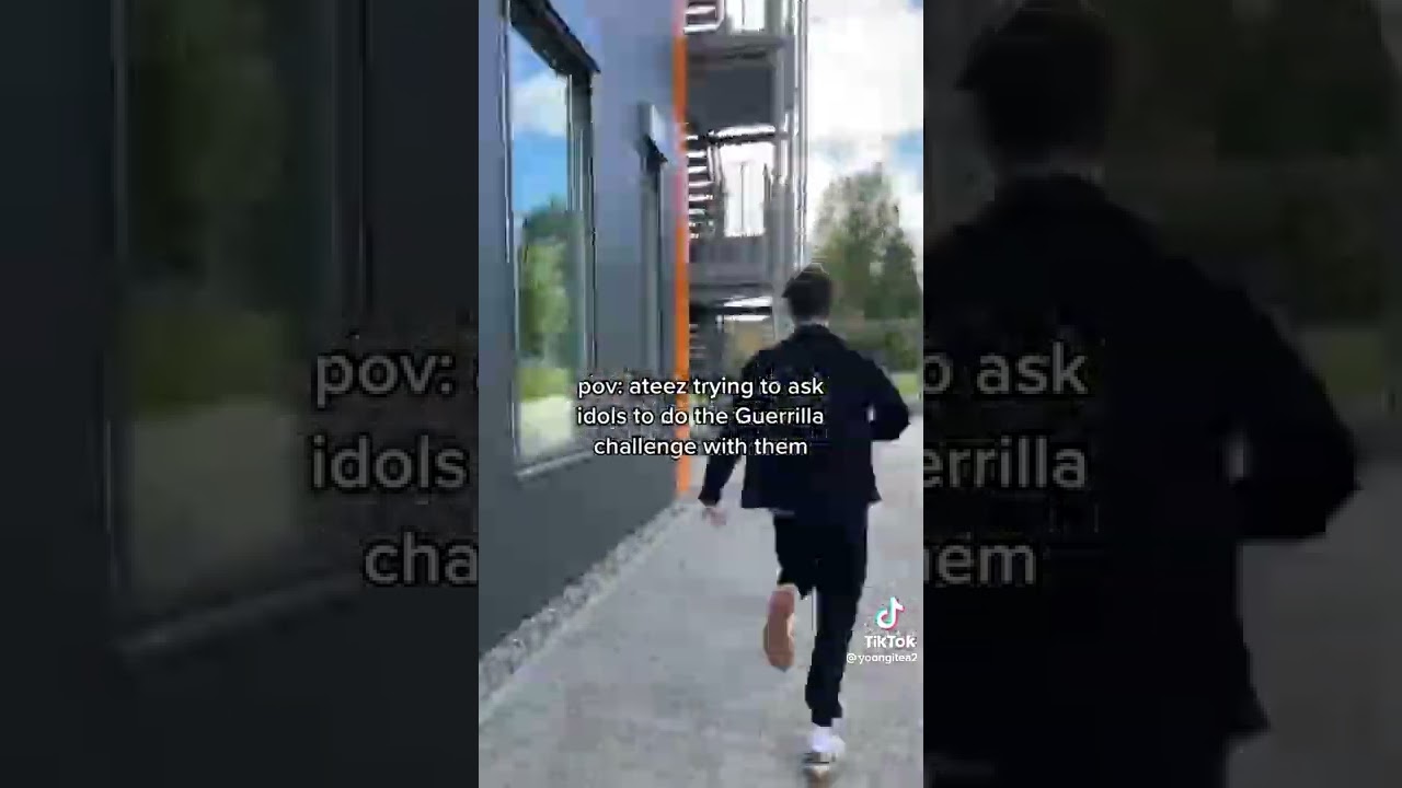 pov: ateez trying to ask for idols to do the guerrilla challenge with them.video not by me.