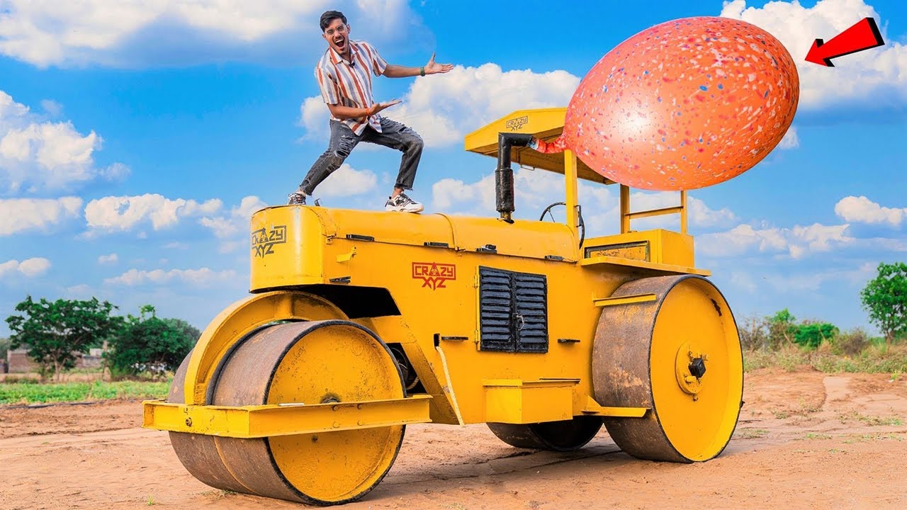 Road Roller VS Monster Balloon😱 | क्या रोड रोलर इस बड़े गुब्बारे को फोड़ पाएगा?