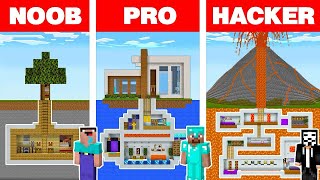 Minecraft NOOB vs PRO vs HACKER: MODERN   UNDERGROUND HOUSE BUILD CHALLENGE in Minecraft Animation