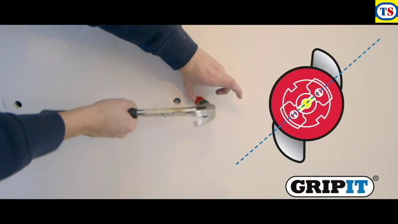 GRIPIT Grip it Red Mirror Picture Hanging Kit Plasterboard Wall 74kg  Capacity