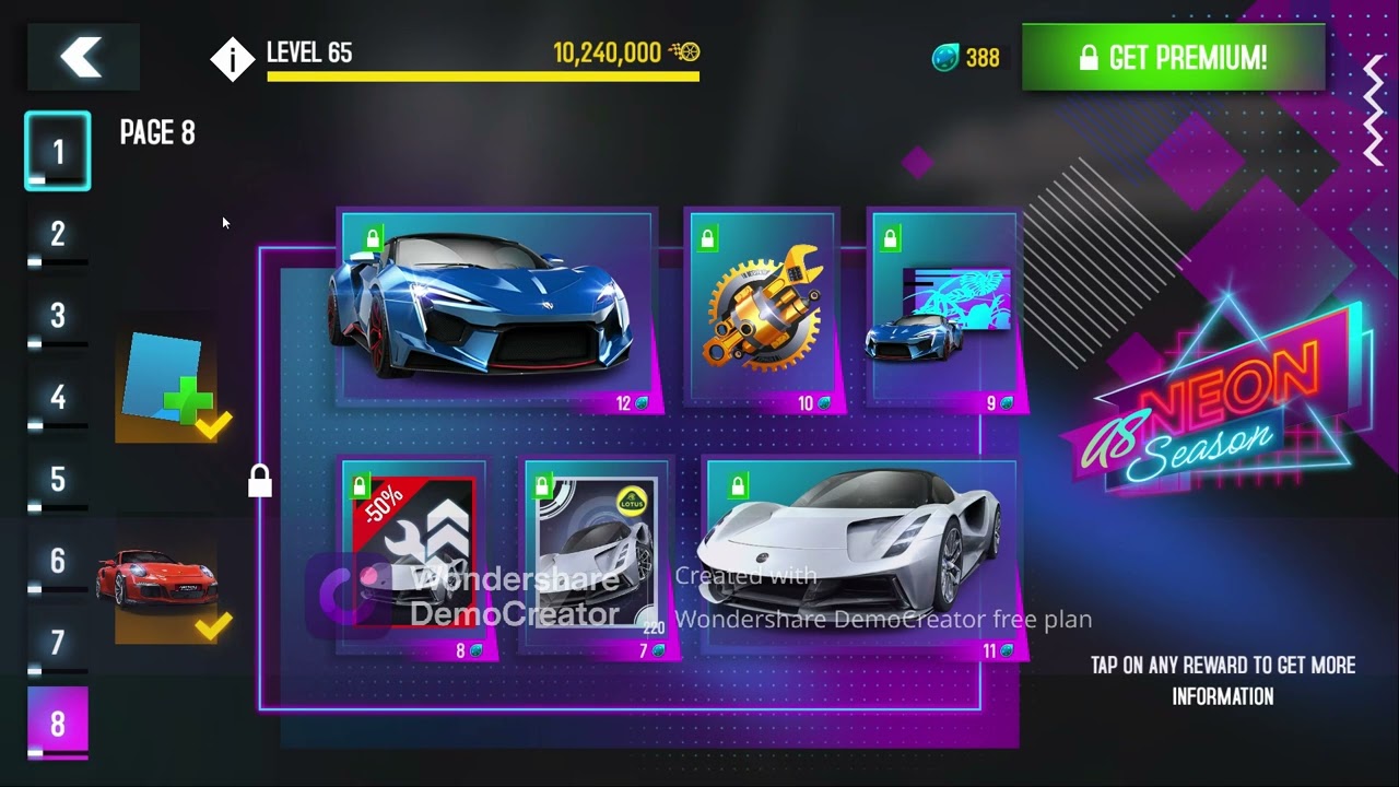 Asphalt 8 Neon Season MAX LEVEL