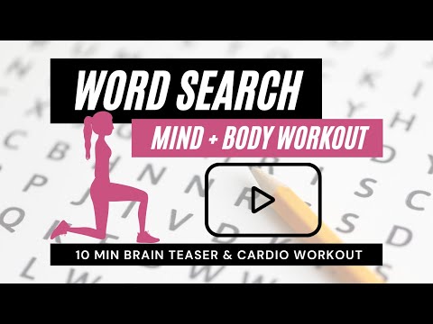 Word Search Workout | 10 Minute Brain Teaser and Cardio Workout for Kids and Adults | PE Fitness