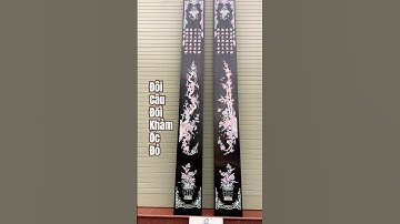 Cặp Câu Đối Khảm Ốc Đỏ Cảnh Trúc Mai Sum Vầy #tranhkhamcaudoi #xuhuong