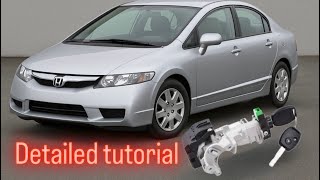 How to replace ignition lock cylinder on 2006 2007 2008 2009 2010 2011 Honda Civic (super detailed)