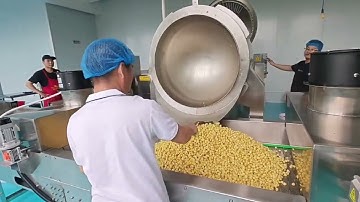 Automatic industrial caramel popcorn machine | popcorn production line #popcornmachine #popcornline