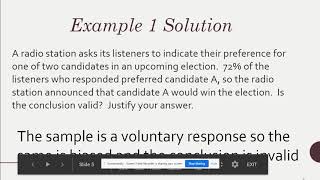 chapter 10 Lesson 2: Unbiased and Biased Samples