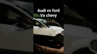 Audi 420 whp vs mustang 380whp vs camaro full z28 bolt on in highway #fastercar #race #rollrace