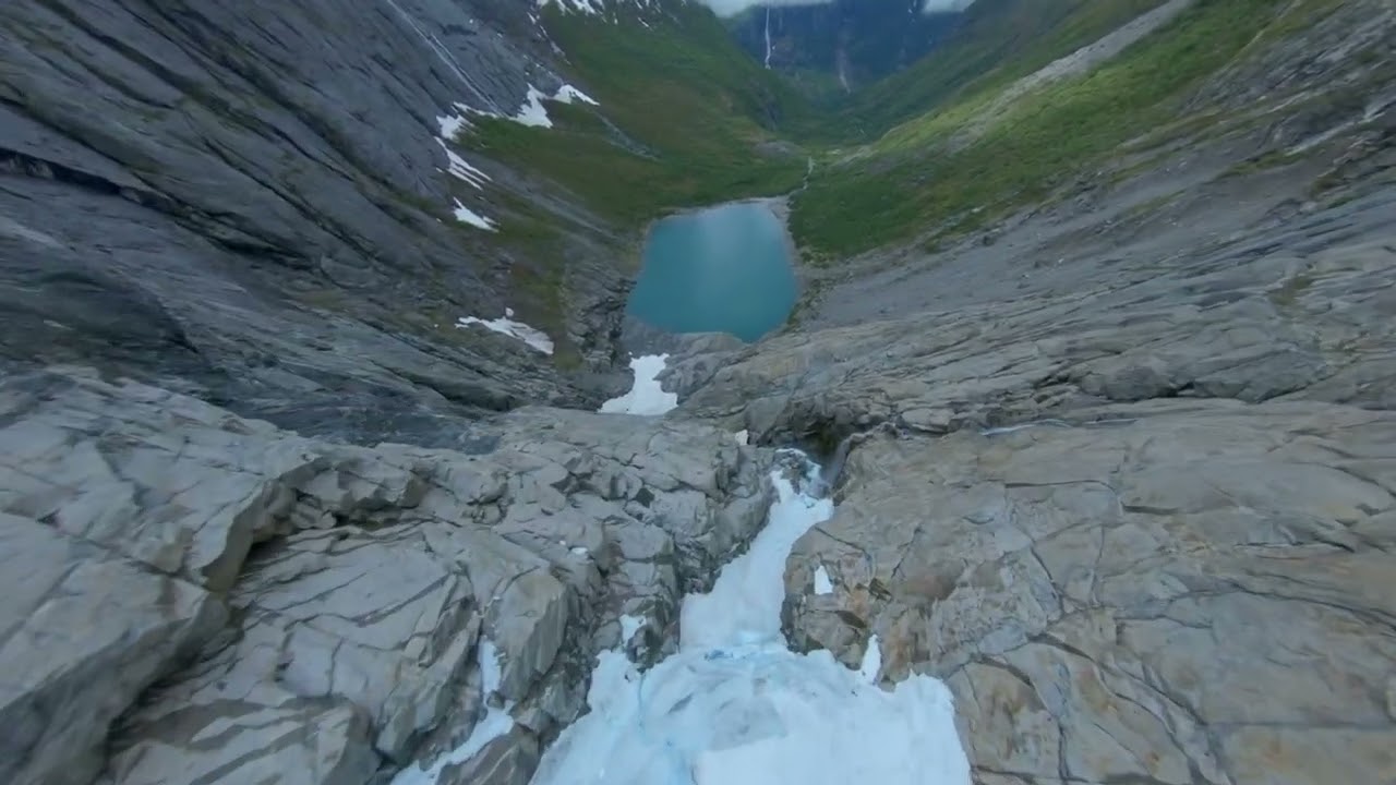 The Briksdalsbre Glacer. Cinematic FPV in Norway.