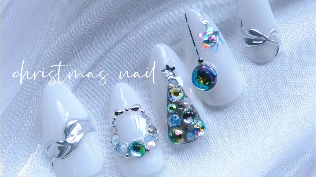 クリスマスネイル 冬セルフジェルネイル チップ製作 Christmas Nail Youtube