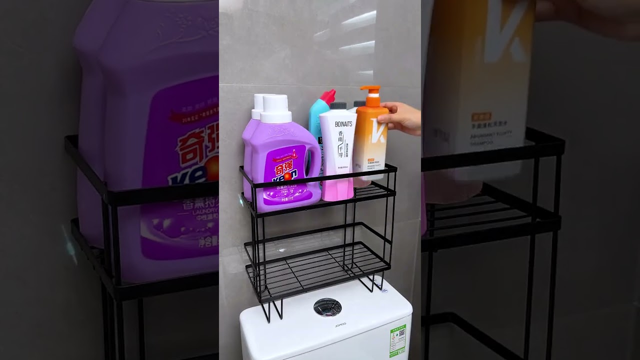 If you have a toilet at home, you can try this toilet storage rack, which has two layers of large