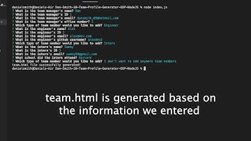 Team Profile Generator Demo - Node JS