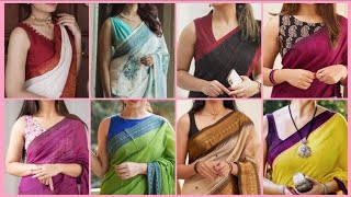 Sleeveless Blouse Designs For Cotton Sarees || Front Neck Blouse Designs #prayankfashions screenshot 4