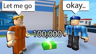 BRIBING COPS IN ROBLOX JAILBREAK