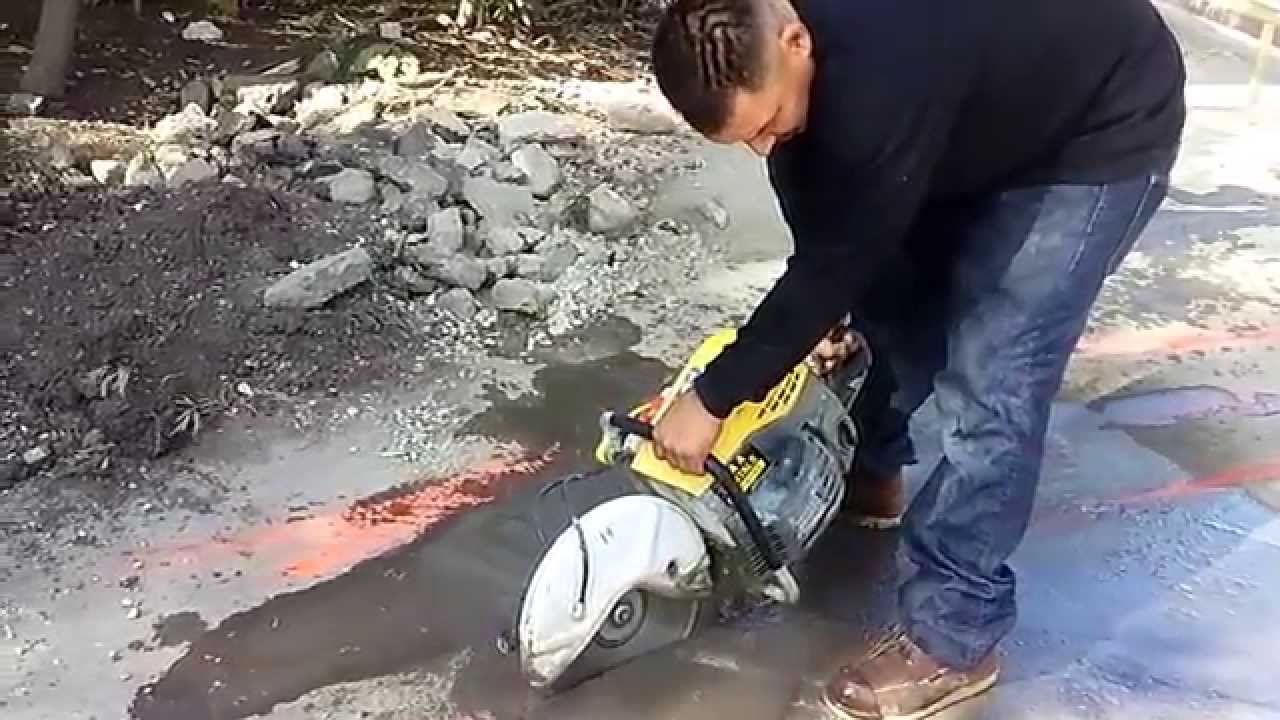 Veterans concrete,...saw cut asphalt inside radi of swale YouTube