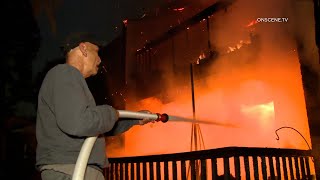 Two-Alarm Fire at Condo Complex in Long Beach