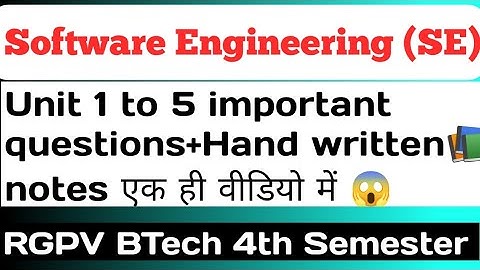 Software Engineering RGPV BTech 4th Semester | Important Questions of software Engineering