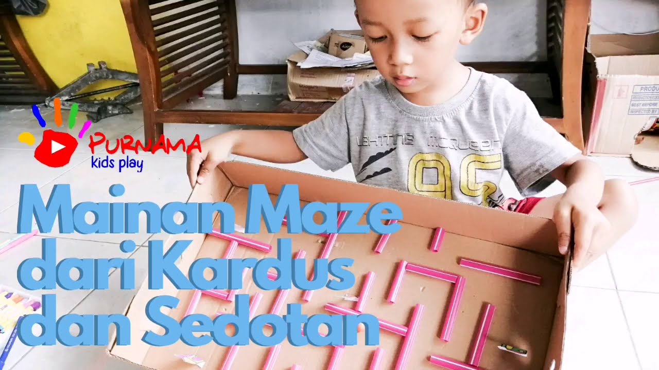  Mainan  Maze dari  Kardus  dan Sedotan DIY Mainan  Labirin 