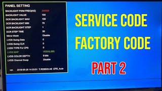 All LED LCD service Menu code | Service code with Board number & Name | LED TV factory code | china