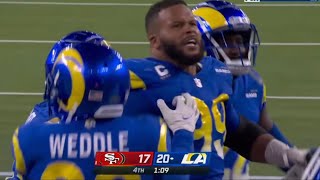 Aaron Donald Forces Gimmy G Int and Rams win the game Vs 49ers
