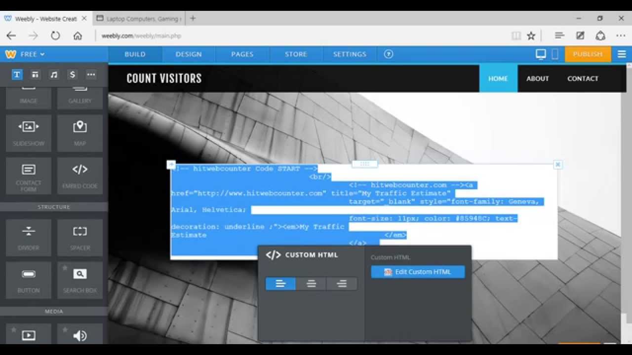 How to count website visitors on Weebly for free 2015 - YouTube