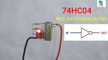 NOT gate flashing LED oscillator circuit.. ||  Square wave generator using 74HC04 NOT gates.