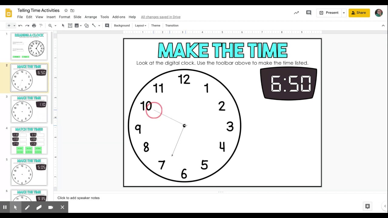 Telling Time Activities - Google Slides - YouTube
