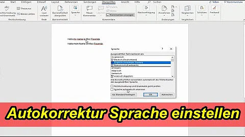 Wie ändert man die Korrektur Sprache bei Word?