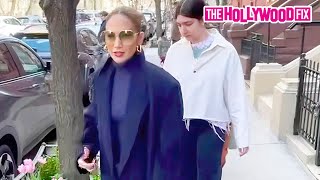 Jennifer Lopez Asks Paparazzi To Not Follow Her After Giving Them Photos While Out & About In N.Y.
