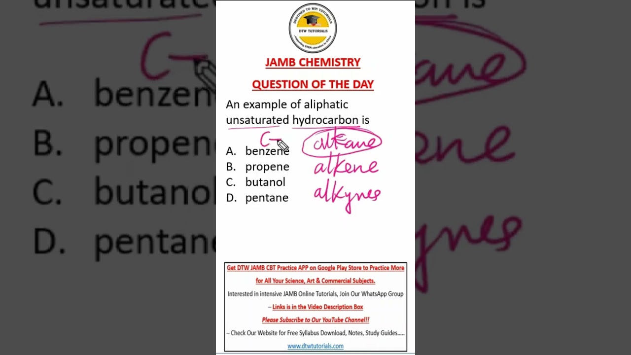 Органическая химия — вопрос дня по химии JAMB 