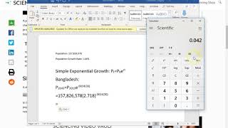 Population Projection Exponent Equation