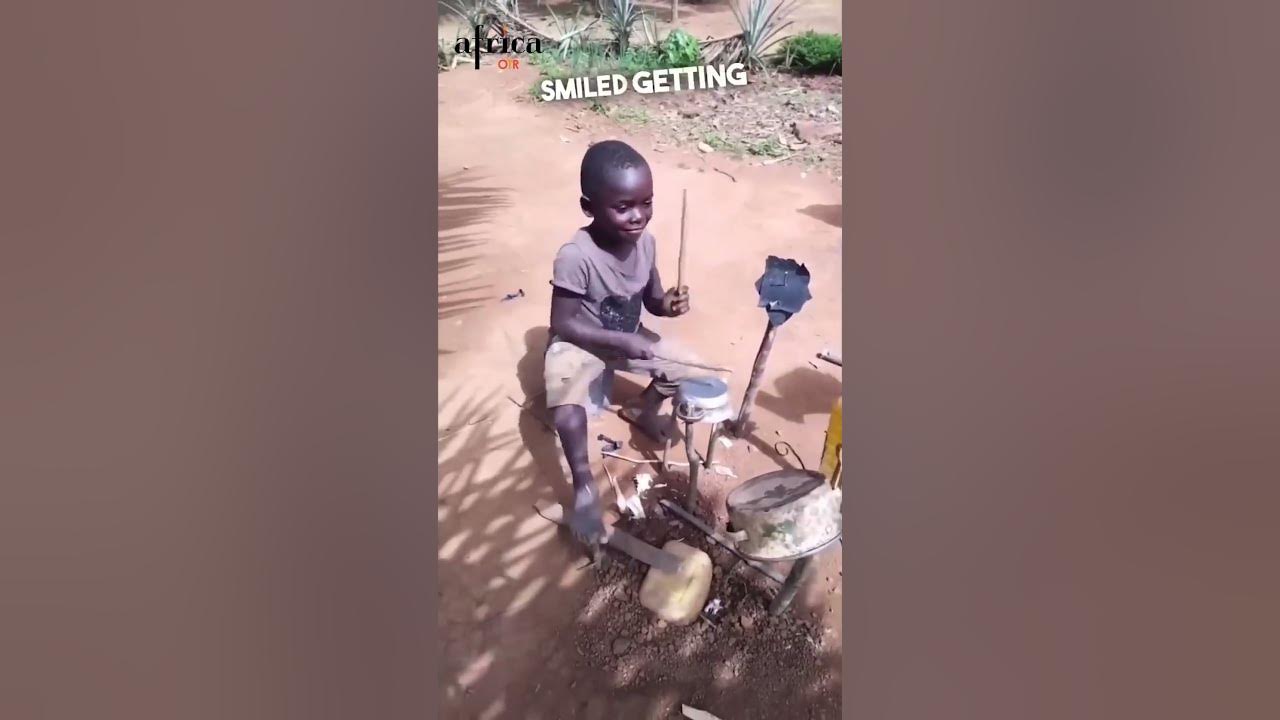 Boy in Africa made his own drum set 👏 #africa #shorts