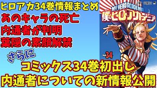 【ヒロアカ最新刊34巻】内通者についての新情報が判明！？死亡、内通者、葉隠の素顔　ヒロアカコミックス34巻についてまとめました！※コミックスネタバレ注意【僕のヒーローアカデミア】【ヒロアカJC34巻】