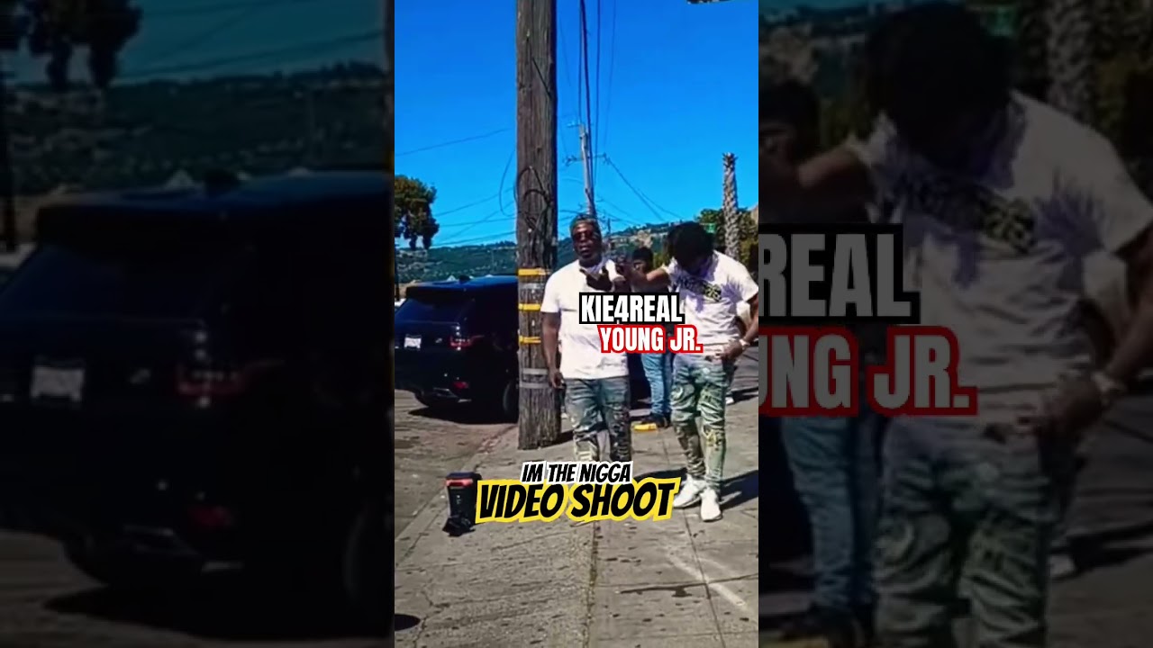 Kie4real & Young Jr. Shooting video in East Oakland 